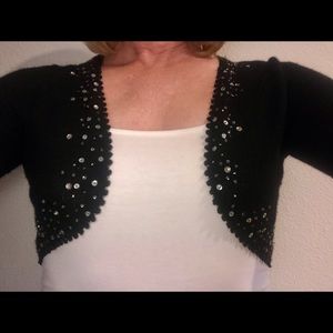 Cashmere Beaded Shrug by 1600 size small.